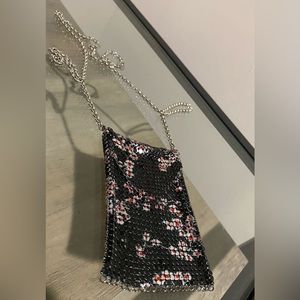 Authentic Paco Rabanne chain link pouch necklace